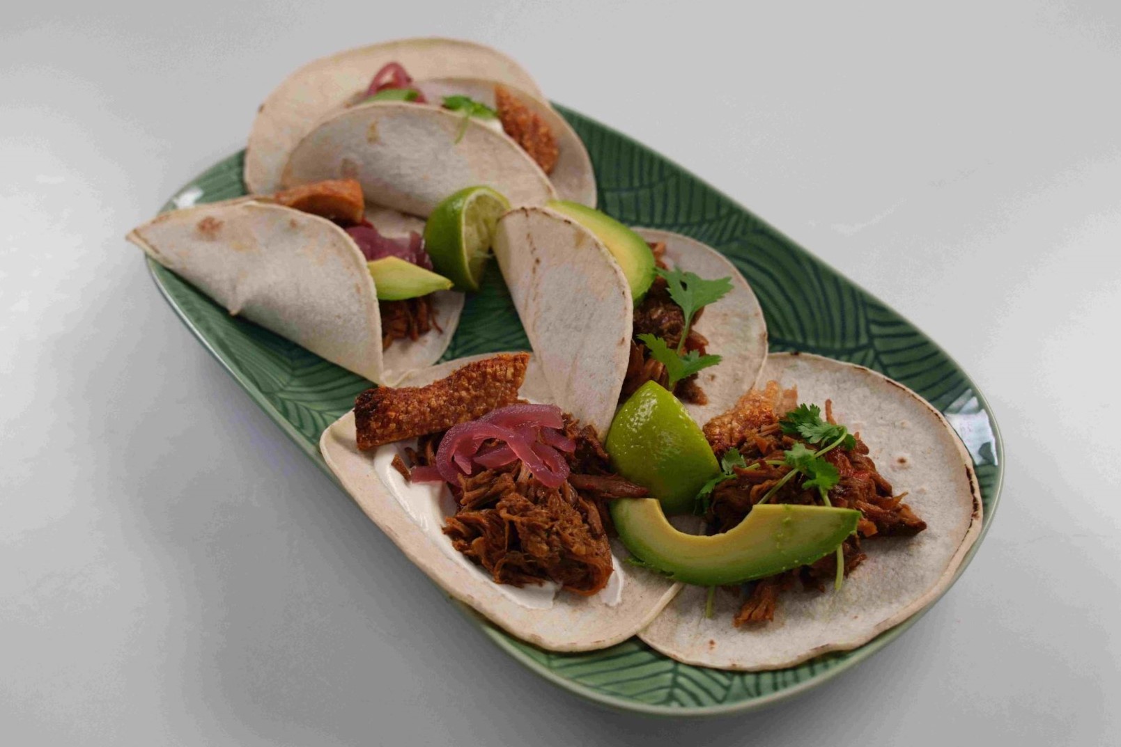 Pork Shoulder Carnita Tacos with Avocado